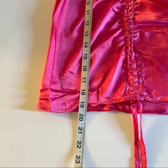 Japna satinlike pink ruched blouse - Picture 2 of 9